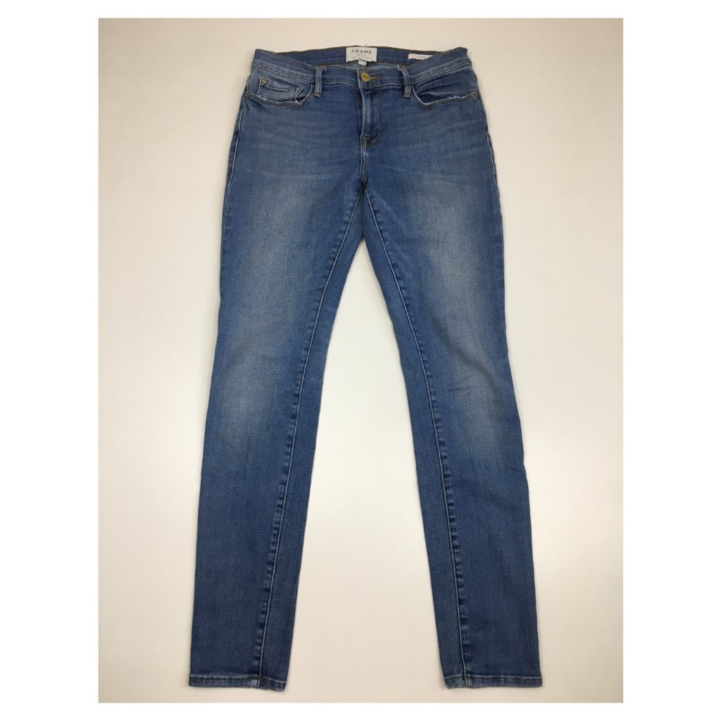 Frame Premium Denim Kaufman Wash Le Garcon 5 Pocket Logo Hardware Jeans